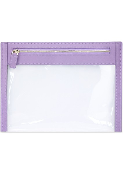 Saffiano Mor Tarzı 25.5X19CM Kişiselleştirilmiş Timsah Derisi Kadın Seyahat Makyaj Çantaları Temizle Tpu Seyahat Yıkama Çantası Küçük Pvc Kese Debriyaj Çantası (Yurt Dışından)