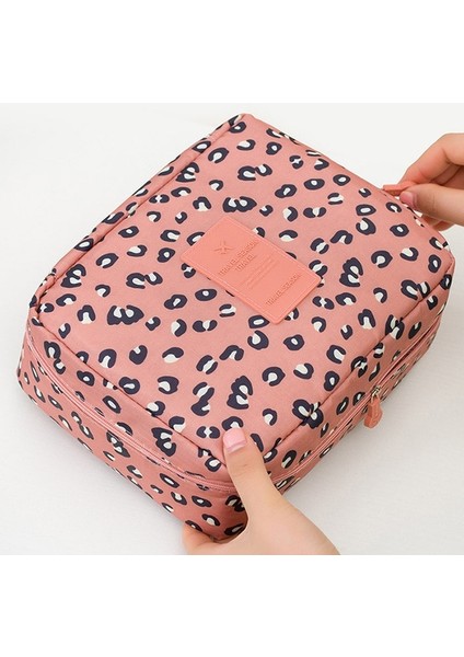 Leopar Tarzı Kadın Kozmetik Çantası Yüksek Li Makyaj Çantası Organizatör Seyahat Kozmetik Çantası Kadın Depolama Tuvalet Çantası (Yurt Dışından)