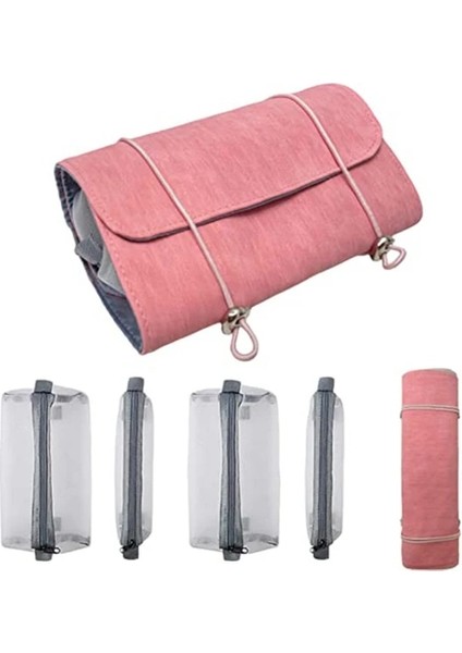 Pembe 2 Tarzı Seyahat Kozmetik Çantası Kadın Örgü Makyaj Kutusu Çanta Güzellik Uzmanı Necessarie Tuvalet Makyaj Fırçaları Ruj Depolama Organizatör (Yurt Dışından) fiyatları