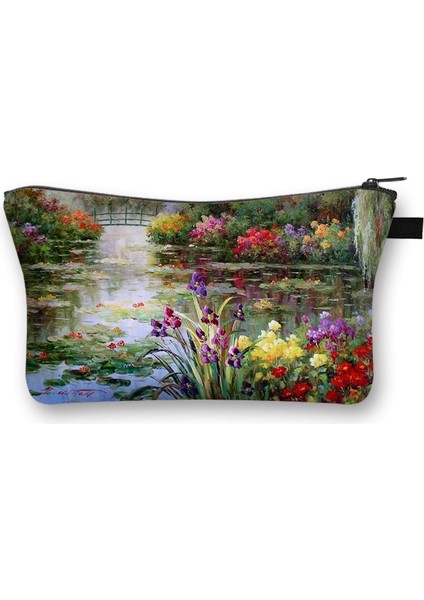 SHZBMONET03 Stili Yıldızlı Gece K Nilüfer Boyama Kozmetik Çantası Van Gogh Gustav Klimt Monet Kadın Makyaj Çantası Bayanlar Kozmetik Çantası (Yurt Dışından)