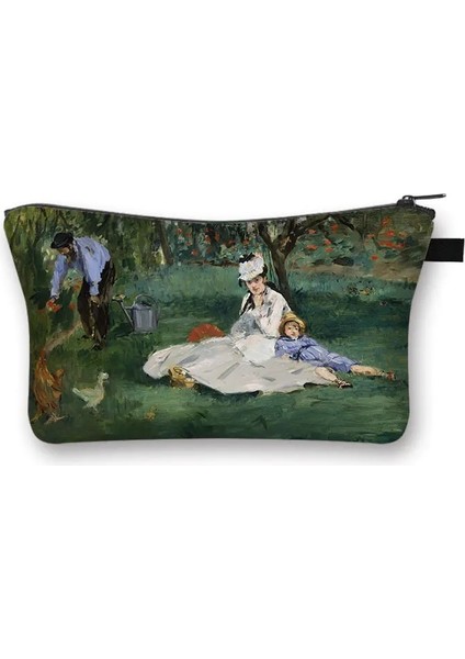 SHZBMONET03 Stili Yıldızlı Gece K Nilüfer Boyama Kozmetik Çantası Van Gogh Gustav Klimt Monet Kadın Makyaj Çantası Bayanlar Kozmetik Çantası (Yurt Dışından)