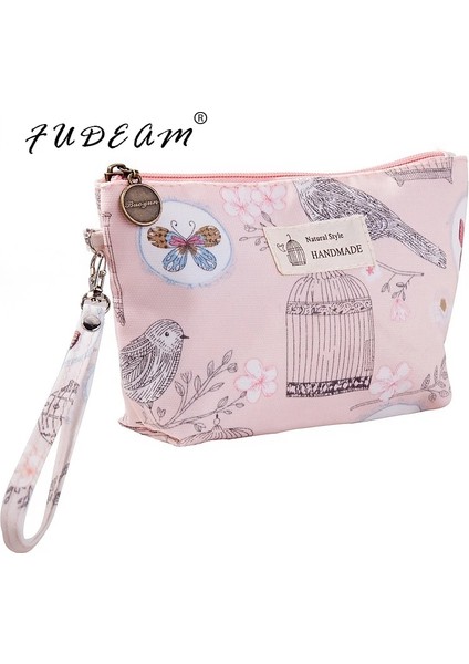 Soluk Mavi Kuş Stili Fudeam Polyester Gül Çiçek Kuş Desen Kadın Kozmetik Çantası Tuvalet Eşyaları Depolama Organize Su Geçirmez Makyaj Çantası Taşınabilir Yıkama Torbası (Yurt Dışından) modelleri