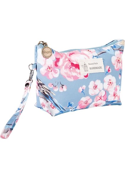 Soluk Mavi Kuş Stili Fudeam Polyester Gül Çiçek Kuş Desen Kadın Kozmetik Çantası Tuvalet Eşyaları Depolama Organize Su Geçirmez Makyaj Çantası Taşınabilir Yıkama Torbası (Yurt Dışından) indirimleri