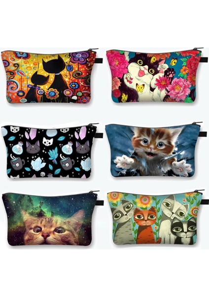 SHZBMAOT23 Tarzı Sevimli Kedi Baskı Kozmetik Çantası Kadın Makyaj Çantaları Karikatür Yavru Kozmetik Çantaları Bayanlar Seyahat Saklama Çantası Kızlar Makyaj Organizatörleri (Yurt Dışından) fiyatları