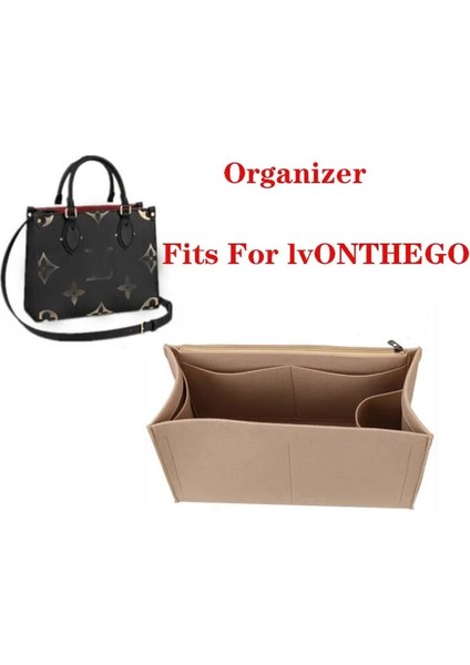 Stil 1 Kırmızı Stil 37X20X17CM Onthego Tote Uyar 3 mm Premium Keçe Ekleme Çanta Organizatör Kozmetik Çantası Çanta Şekillendirici Organizatör Seyahat Iç Çanta (Yurt Dışından)