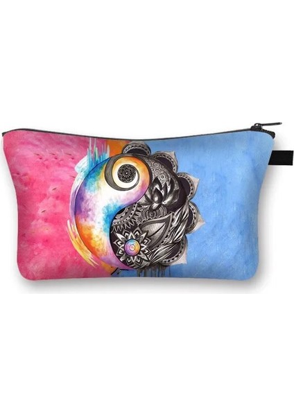 SHZBMANDALA18 Tarzı Mandala Çiçek Baskı Kozmetik Çantaları Kadın Makyaj Çantası Suya Dayanıklı Makyaj Çantası Organizatör Çantası Kadın Işlevli Güzellik Çantası (Yurt Dışından)