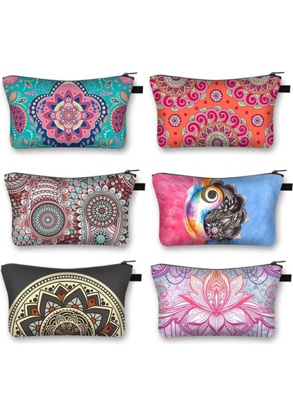 SHZBMANDALA18 Tarzı Mandala Çiçek Baskı Kozmetik Çantaları Kadın Makyaj Çantası Suya Dayanıklı Makyaj Çantası Organizatör Çantası Kadın Işlevli Güzellik Çantası (Yurt Dışından) fiyatları