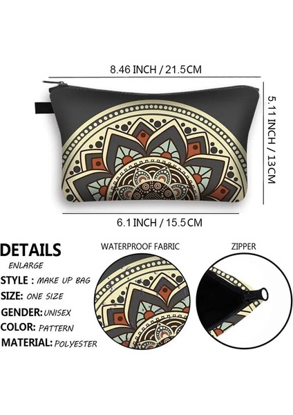 SHZBMANDALA18 Tarzı Mandala Çiçek Baskı Kozmetik Çantaları Kadın Makyaj Çantası Suya Dayanıklı Makyaj Çantası Organizatör Çantası Kadın Işlevli Güzellik Çantası (Yurt Dışından) fırsatları