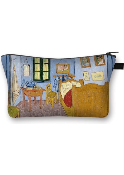 SHZBVANGOC10CW Stili Van Gogh Tarafından Yağlıboya Kozmetik Durumda Ayçiçeği Yıldızlı Gece Kadın Makyaj Çantası Çanta Kız Güzellik Tuvalet Çantaları Küçük Çanta (Yurt Dışından) fırsatları