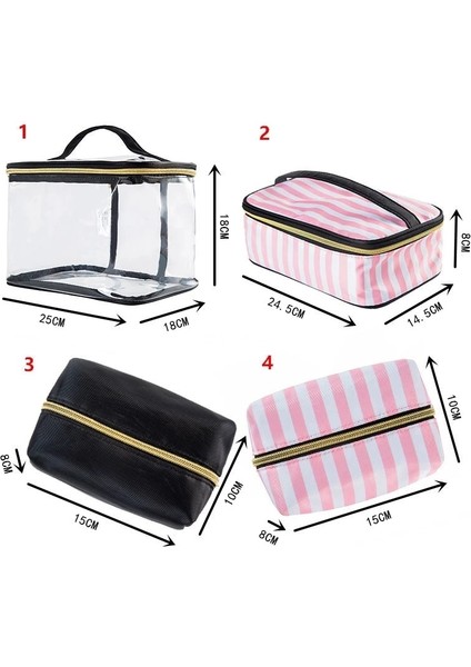 3 Parça C4 Stili Pvc Şeffaf Kozmetik Çantası Organizatör Seyahat Tuvalet Çantası Seti Pembe Güzellik Çantası Makyaj Çantası Güzellik Uzmanı Vanity Necessaire Gezisi (Yurt Dışından)