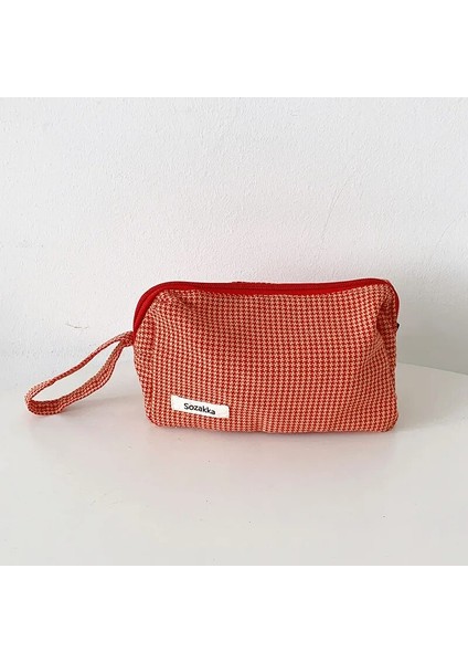 Mini Ekose Tarzı Purdored Moda Kadın Leopar Kozmetik Çantası Büyük Makyaj Çantası Seyahat Güzellik Makyaj Organizatör Tuvalet Çantası Bilek Bandı ile (Yurt Dışından)