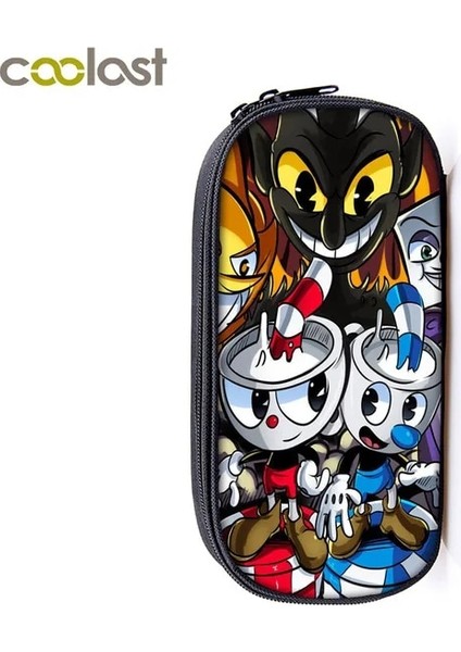 QBBCUPHEAD19 Stili Karikatür Cuphead Mughead Baskı Kozmetik Kılıfları Erkek Kız Kalem Çantası Okul Çantası Genç Makyaj Çantası Çocuklar Kalem Kutusu Hediye (Yurt Dışından) modelleri