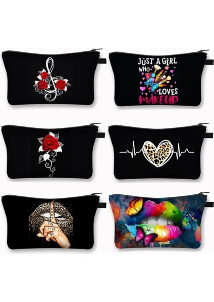 SHZBLIPS12 Stili Gül Leopar Dudaklar Kozmetik Durumda Kadın Moda Makyaj Çantası Bayanlar Tuvalet Çantası Ruj Organizatör Fermuar Kılıfı Kadın Makyaj Çantaları (Yurt Dışından) modelleri