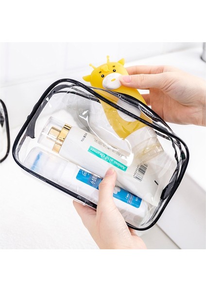 Siyah Stil L Beden 1 Adet Şeffaf Makyaj Çantası Kadın Kozmetik Çantası Pvc Seyahat Organizatör Temizle Güzellik Durumda Tuvalet Yıkama Su Geçirmez Saklama Çantası (Yurt Dışından) fiyatları