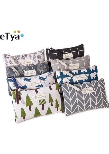 F Stili Etya Kadın Ekose Makyaj Çantası Sevimli Kozmetik Makyaj Çantası Seyahat Bayanlar Fermuar Tuvalet Kalem Çanta Organizatör Çanta Kılıfı Çanta (Yurt Dışından) modelleri