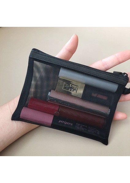 B Orta 18X14CM Stili Kadınlar Için Basit Moda Örgü Kozmetik Çantası Set Makyaj Çantası Ruj Çanta Seyahat Organizatör Makyaj Organizatör Kozmetik Kılıfı (Yurt Dışından)