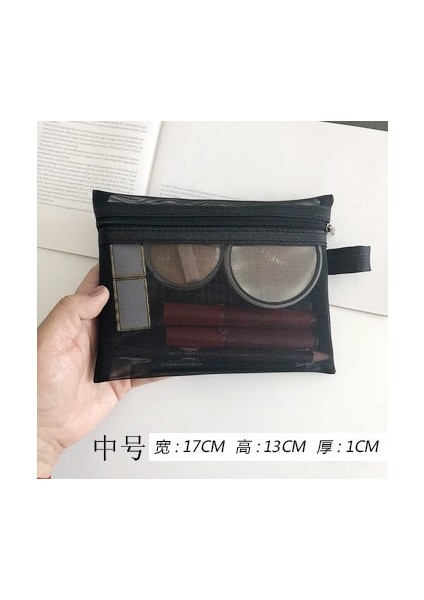 B Orta 18X14CM Stili Kadınlar Için Basit Moda Örgü Kozmetik Çantası Set Makyaj Çantası Ruj Çanta Seyahat Organizatör Makyaj Organizatör Kozmetik Kılıfı (Yurt Dışından) fiyatları