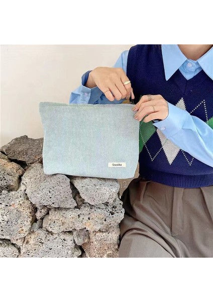 Açık Pembe Tarzı Kadife Taşınabilir Kozmetik Çantaları Kadın Fermuar Makyaj Çantası Retro Basit Yıkama Kılıfları Kadın Pratik Depolama Tuvalet Organizatör (Yurt Dışından) modelleri