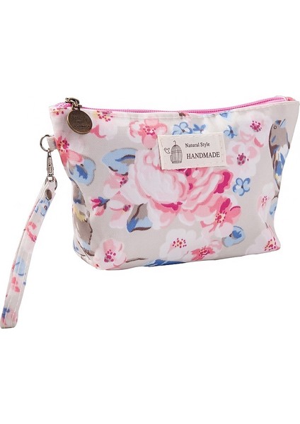 Pembe Çiçek Stili Fudeam Polyester Gül Çiçek Kuş Desen Kadın Kozmetik Çantası Tuvalet Eşyaları Depolama Organize Su Geçirmez Makyaj Çantası Taşınabilir Yıkama Torbası (Yurt Dışından)