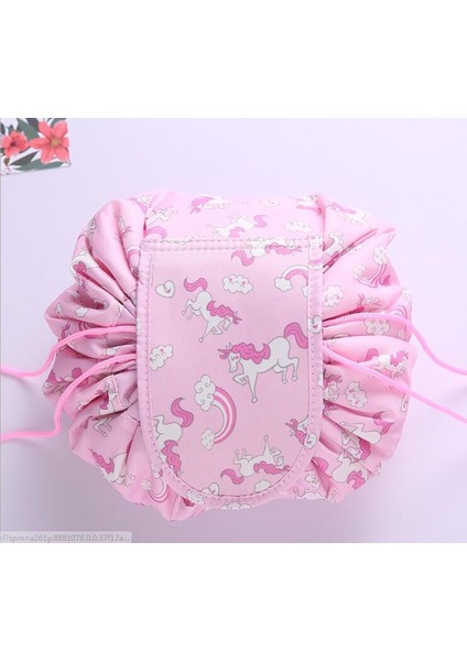 No.7 Tarzı Kadın Seyahat Sihirli Kılıfı Ipli Kozmetik Çantası Organizatör Tembel Makyaj Kılıfları Saklama Çantası Kiti Kutusu Araçları Tuvalet Güzellik Çantası (Yurt Dışından) modelleri