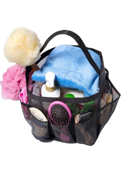 Siyah Stil Erkek Taşınabilir Örgü Duş Caddy Hızlı Kuru Kadın Tote Asılı Banyo Tuvalet Organizatör Çanta 7 Depolama Cepler Çift Kolları Coll (Yurt Dışından) indirimleri