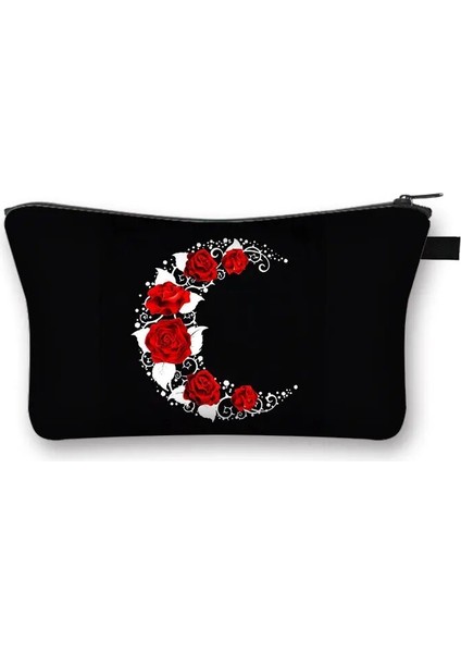 SHZBMUSNO03CW Stili Gül Leopar Dudaklar Kozmetik Durumda Kadın Moda Makyaj Çantası Bayanlar Tuvalet Çantası Ruj Organizatör Fermuar Kılıfı Kadın Makyaj Çantaları (Yurt Dışından)