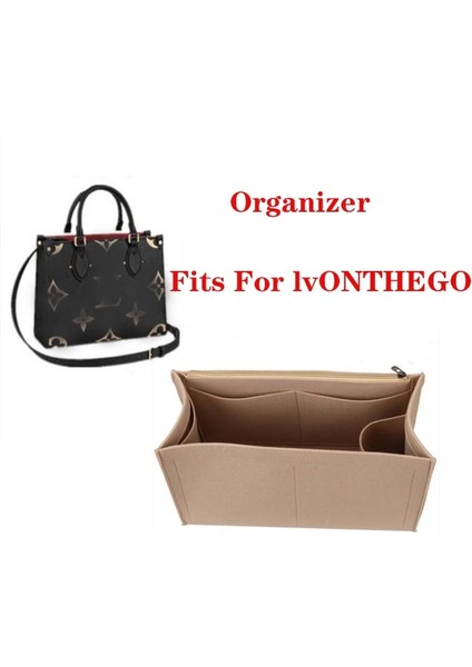 Stil 2 Kırmızı Stil 37X20X17CM Onthego Tote Uyar 3 mm Premium Keçe Ekleme Çanta Organizatör Kozmetik Çantası Çanta Şekillendirici Organizatör Seyahat Iç Çanta (Yurt Dışından)