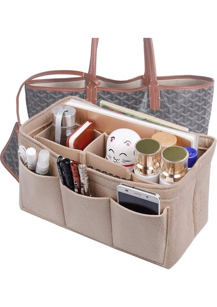 No.1 Tarzı 26X15X14CM Moda Kadın Çantası Kozmetik Çantaları ve Makyaj Organizatörü Çanta Için Keçe Takma Çanta Keçe Kumaş Iç Çanta Çeşitli Çantalara Uyar (Yurt Dışından) fiyatları