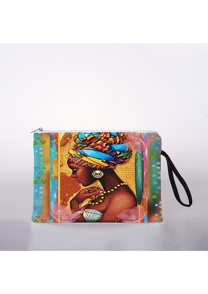 No.7 Tarzı L Beden Afrikalı Kadın Kozmetik Çantası Su Geçirmez Baskı Moda Kaplumbağa Yaprağı Tuvalet Çantası Özel Seyahat Debriyaj (Yurt Dışından) fiyatları
