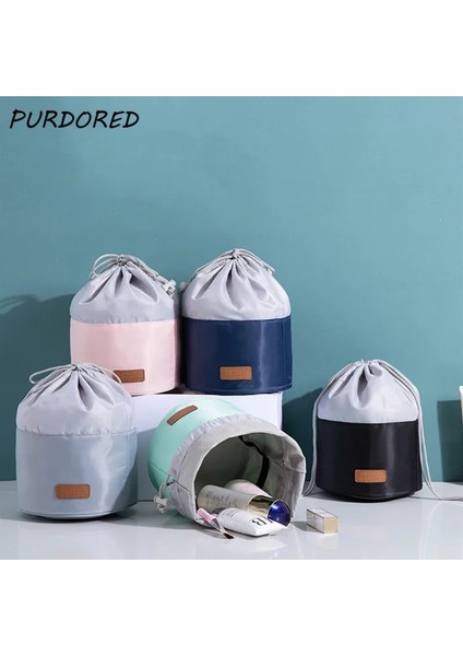 Pembe-Yeni Stil Purdored Yeni Ipli Kozmetik Çantası Su Geçirmez Varil Silindirik Makyaj Çantası Seyahat Tuvalet Çantası Güzellik Çantası Neceser (Yurt Dışından) fiyatları