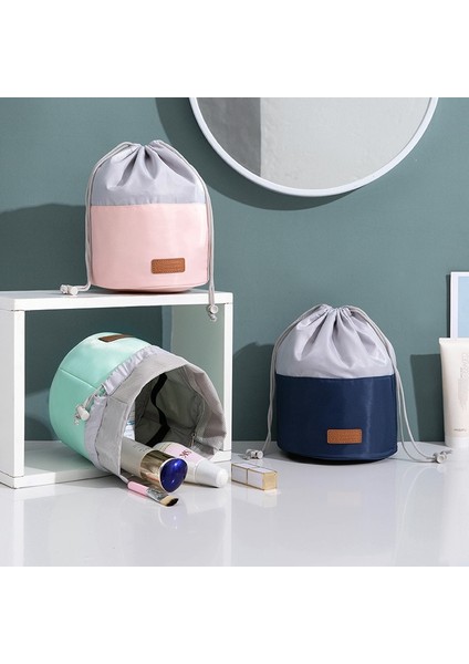 Pembe-Yeni Stil Purdored Yeni Ipli Kozmetik Çantası Su Geçirmez Varil Silindirik Makyaj Çantası Seyahat Tuvalet Çantası Güzellik Çantası Neceser (Yurt Dışından) fırsatları