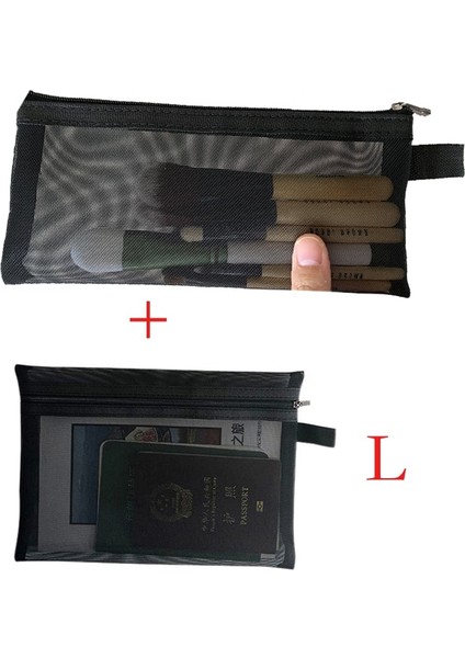 cl ve L Tarzı Kadınlar Için Basit Moda Örgü Kozmetik Çantası Set Makyaj Çantası Ruj Çanta Seyahat Organizatör Makyaj Organizatör Kozmetik Kılıfı (Yurt Dışından)