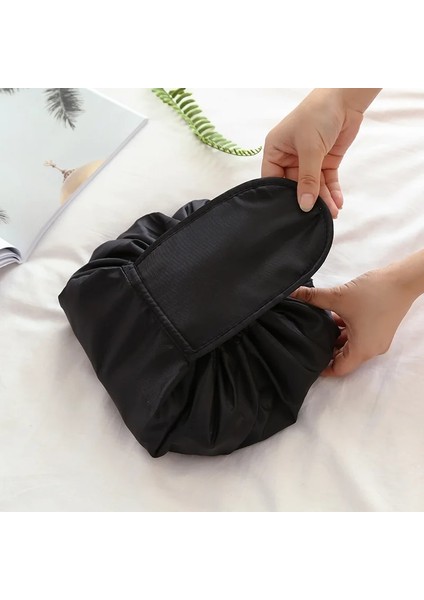 D Lacivert Tarzı 23X17CM Kadın Ipli Kozmetik Çantası Seyahat Çantası Makyaj Çantası Organizatör Kadın Makyaj Çantası Taşınabilir Su Geçirmez Tuvalet Güzellik Çantası (Yurt Dışından)