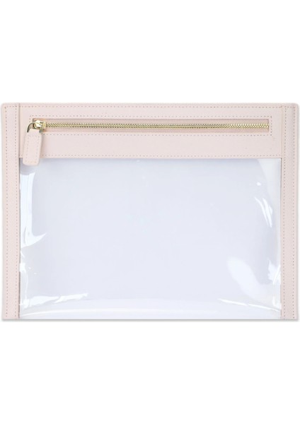 Saffiano Pembe 1 Stil 25.5X19CM Kişiselleştirilmiş Timsah Derisi Kadın Seyahat Makyaj Çantaları Temizle Tpu Seyahat Yıkama Çantası Küçük Pvc Kese Debriyaj Çantası (Yurt Dışından)