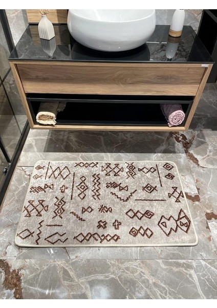 Etnik Desenli Gleen Model Tekli Banyo Paspası 45x45