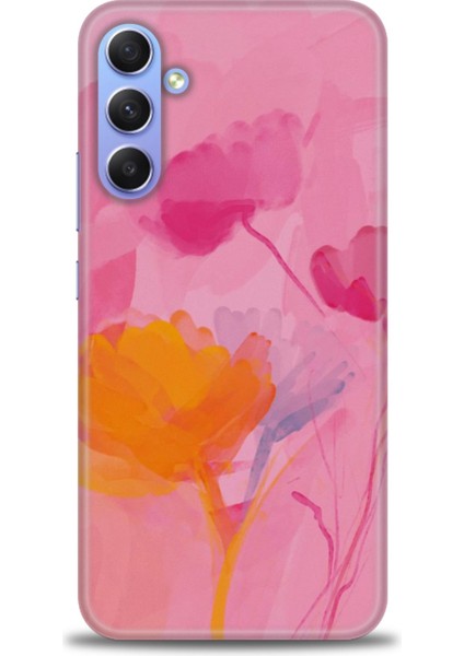 Samsung Galaxy S25 Kılıf Hd Baskılı - Turuncu Pembe