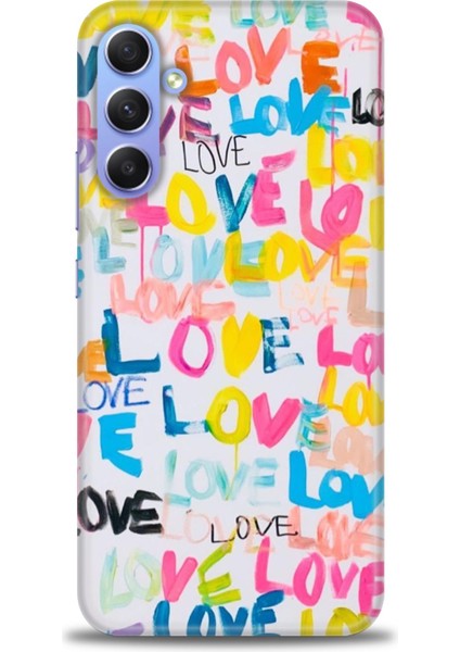 Samsung Galaxy A34 Kılıf Hd Baskılı - Renkli Love
