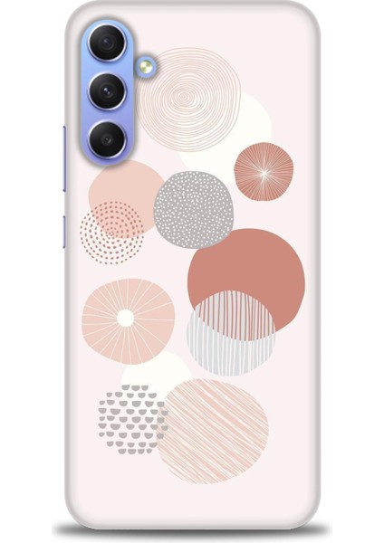 Samsung Galaxy S23 Fe Kılıf Hd Baskılı - Pembe Daireler