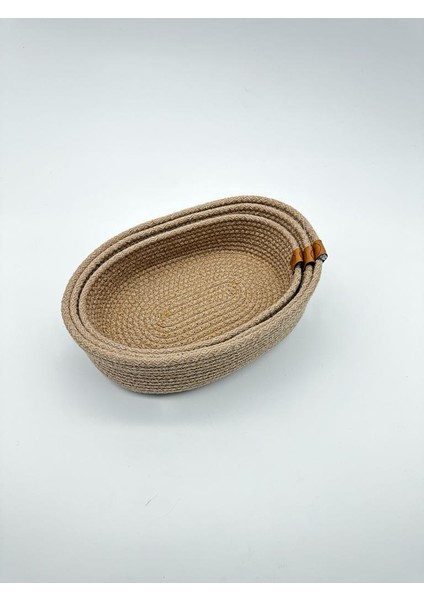 Jüt 3'lü Oval Organizer Hasır 29 cm