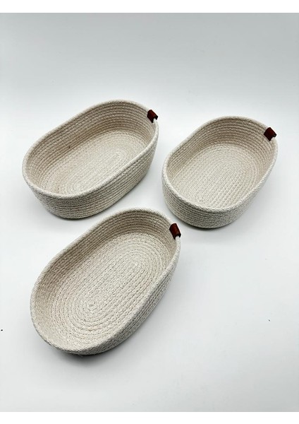 Jüt 3'lü Oval Organizer Ekru 29 cm fiyatları