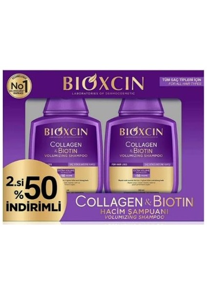 Collagen & Biotin Hacim Şampuanı 300 Ml 2'Li Paket