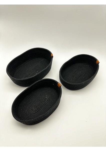 Jüt 3'lü Oval Organizer Siyah 29 cm fiyatları