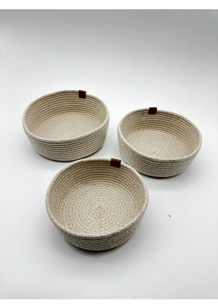 Jüt 3'lü Yuvarlak Organizer Ekru 24 cm fiyatları