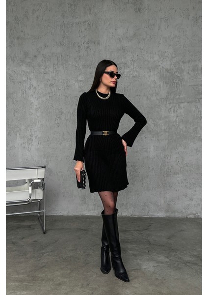 Standart Bedenli Fitilli Pamuklu Triko Süper Mini Elbise fiyatları