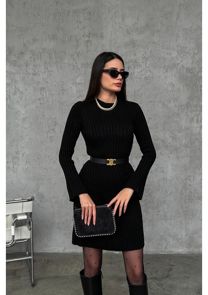 Standart Bedenli Fitilli Pamuklu Triko Süper Mini Elbise modelleri