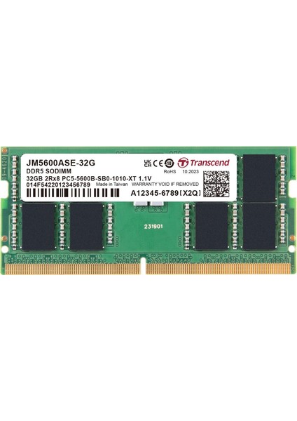 JM5600ASE-32G 32GB Ddr5 5600MHZ CL46 1.1V Notebook Ram