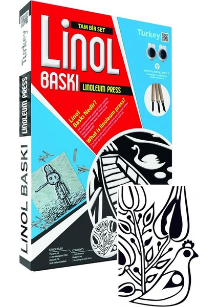 Linol Baskı Seti Lale Deseni