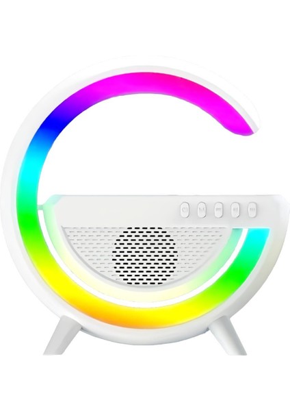 Bluetooth Hoparlör 15W Kablosuz Wireless Şarj Rgb Masa Gece Lambası Radyo Müzik Çalar AG-2301