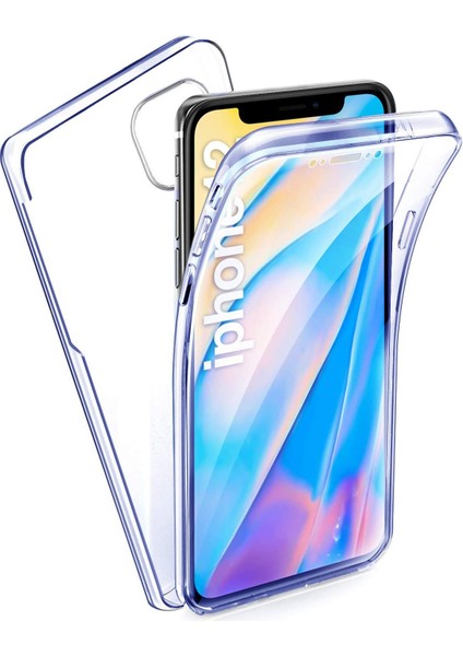 Apple Iphone 12 360 Derece Kılıf Full Tam Koruma Ön Arka Şeffaf Kılıf