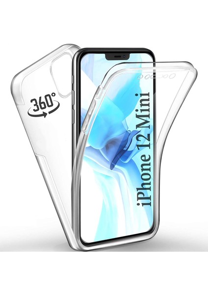 Apple Iphone 12 Mini 360 Derece Kılıf Full Tam Koruma Ön Arka Şeffaf Kılıf
